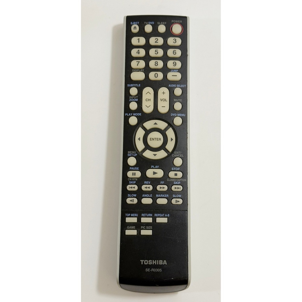 Toshiba Remote Control SE-R0305 Black Grey TV DVD Player Replacement Accessory